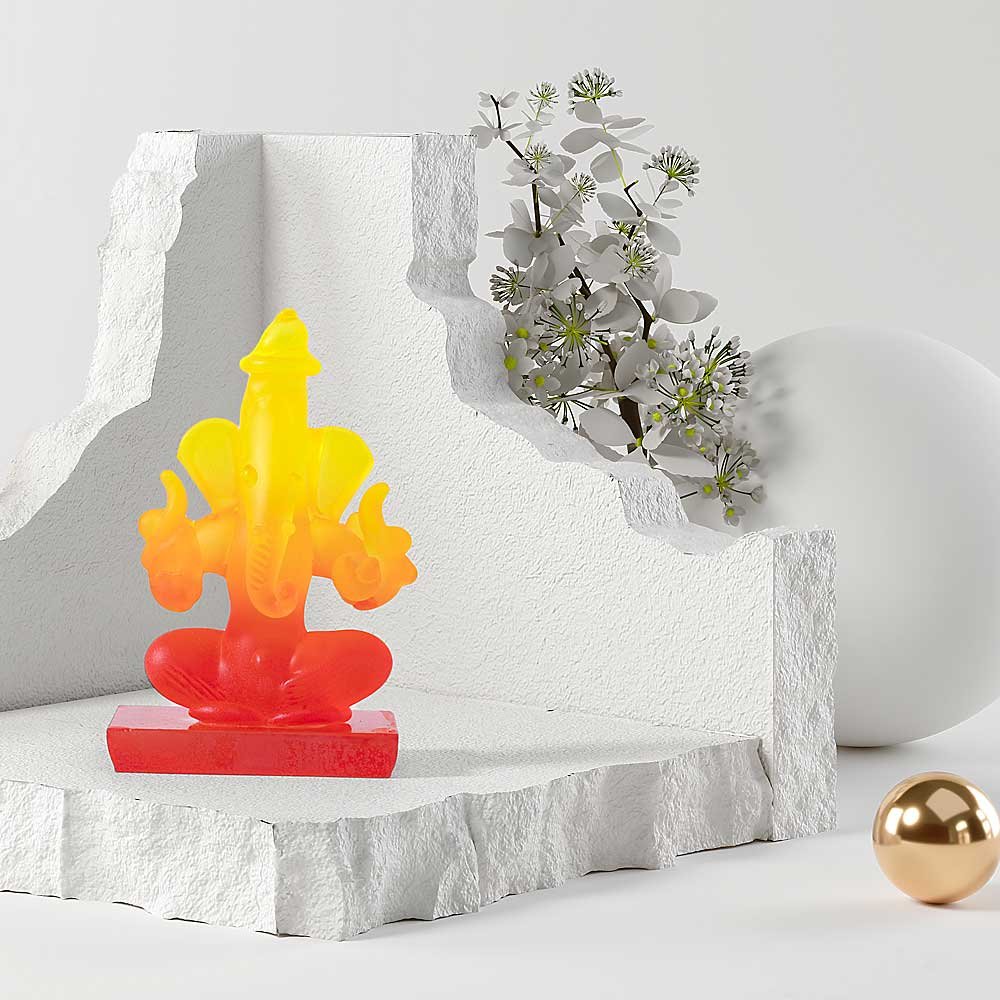 Ombre Red Ganpati Statue