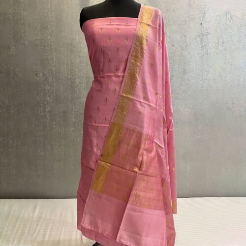 Pure Silk 3 Pcs Banarasi Salwar Suit Color - Baby Pink